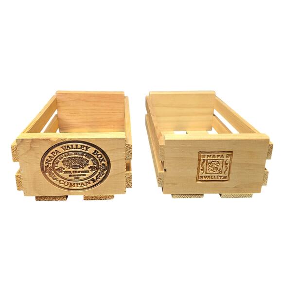 Vintage Napa Valley Cassette Wooden Storage Holds 12 Tapes - Set of 2 - Picture 12 of 12